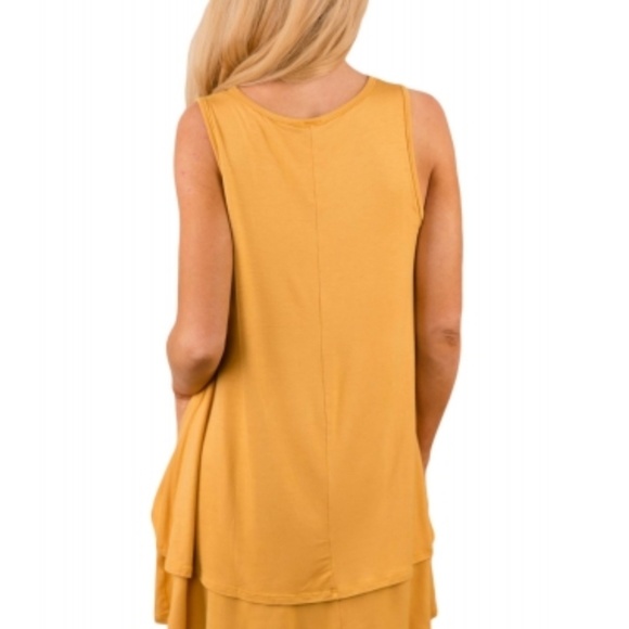 Small LAST 1 Sunflower yellow asymmetrical ruffle top - Picture 3 of 3